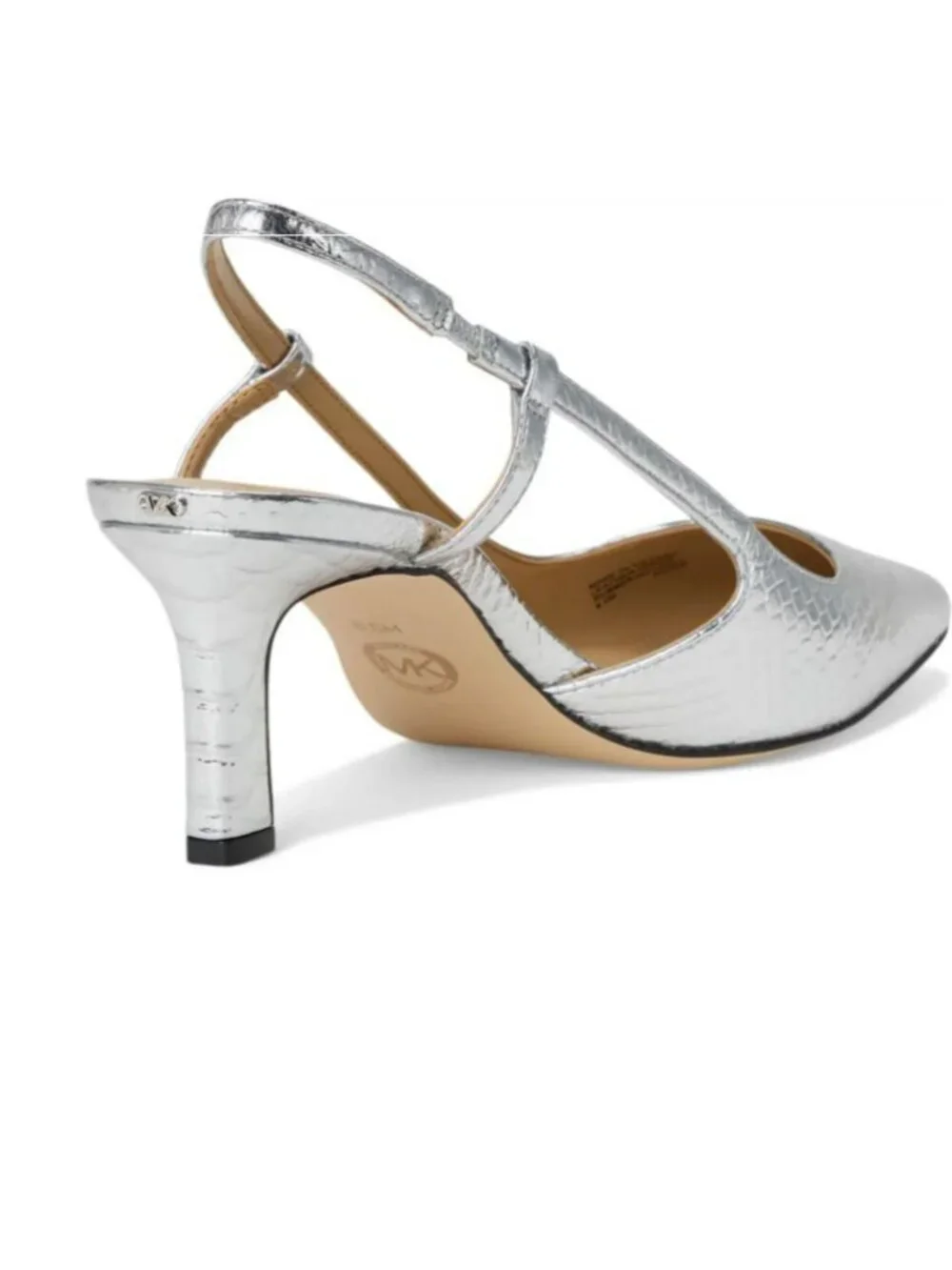 Michael Kors Alora Mid Sling Embossed Leather Pumps Shoes - Picture 3 of 14